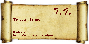 Trnka Iván névjegykártya